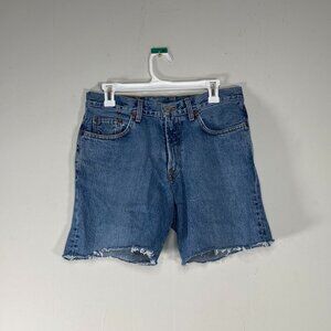 Vintage Lucky Brand Dungarees Cut Off Denim Shorts Men's 30 Mid Rise Blue VTG